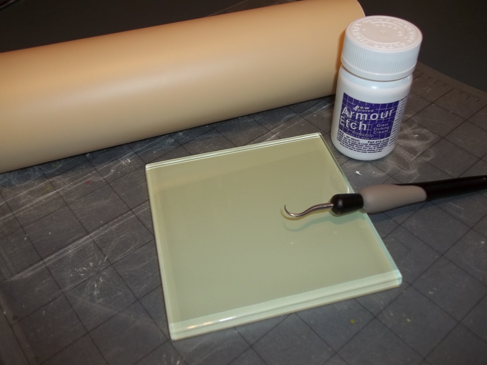 Cut, Craft, Create Etching on a Glass Tile