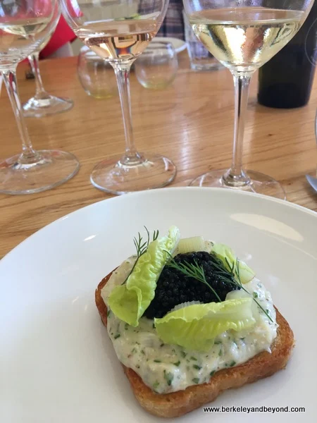 caviar melt at Chef's Table experience at Long Meadow Ranch in St. Helena, California
