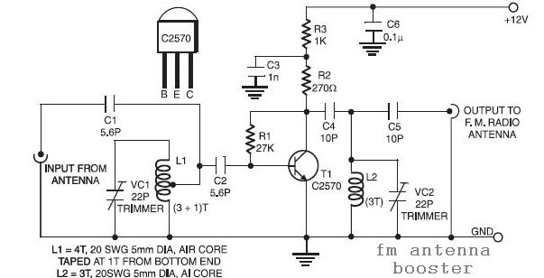 FM Antenna Booster Circuit Diagram - Simple Schematic ...