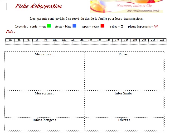 Nounous Taties et Cie - Le Blog: Transmissions Nounou/Parents version 2015