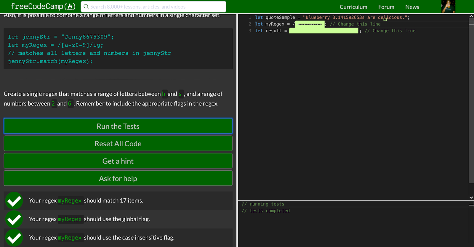 Just a Few Things.. Regular Expressions Match Numbers and Letters of the Alphabet