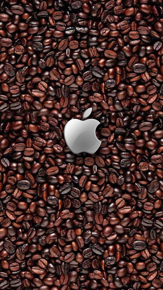   Apple Logo In the coffee beans   Android Best Wallpaper