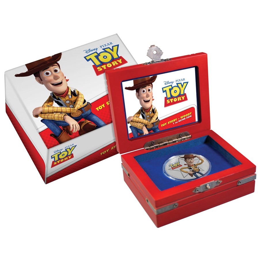 Medallas A-Z W de Woody en baño de Oro 24 Quilates y Coloreada a 4 Colores presentada en Pack de Coleccionista IMPACTO COLECCIONABLES Disney Colección de Monedas