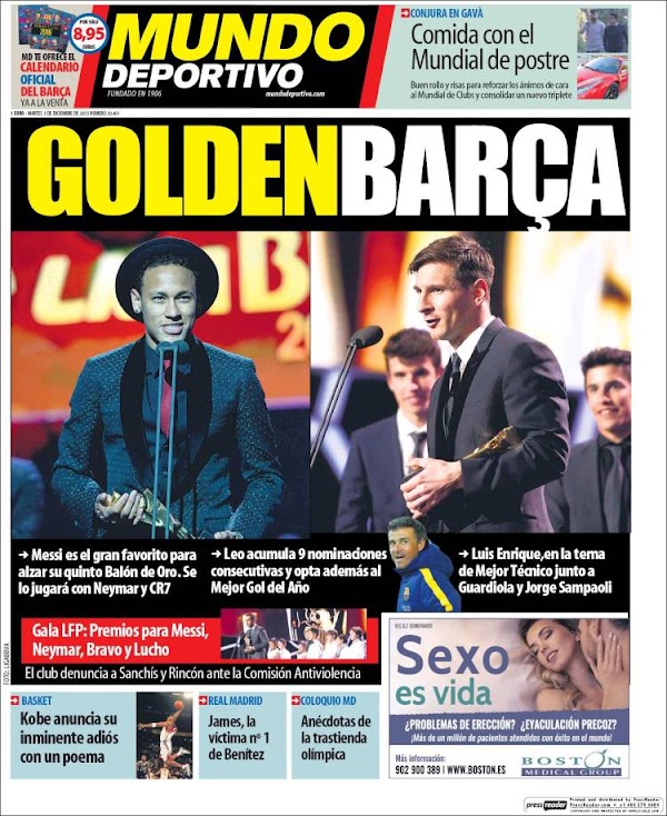 FC Barcelona, Mundo Deportivo: "Golden Barça"