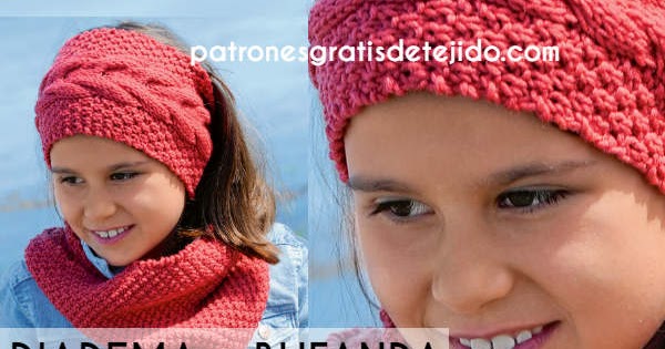 Patrones Diadema y Bufanda Infinita Tejidas Dos Agujas con Instrucciones en Español