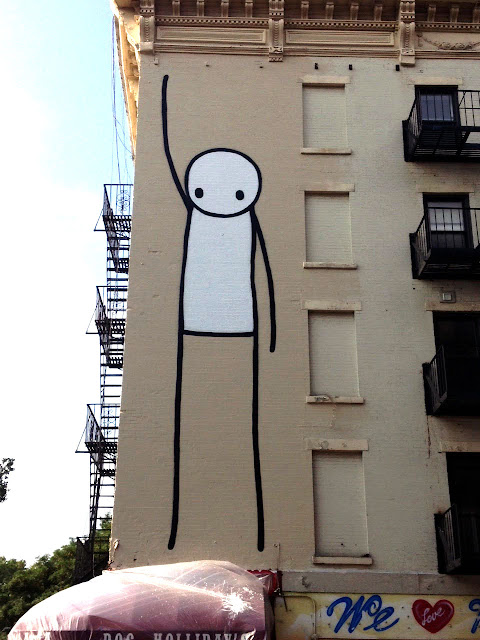 Street Art By British Artist Stik In New York City, USA.