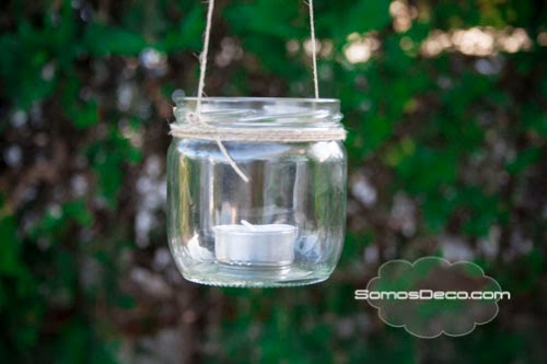 portavelas con bote de cristal