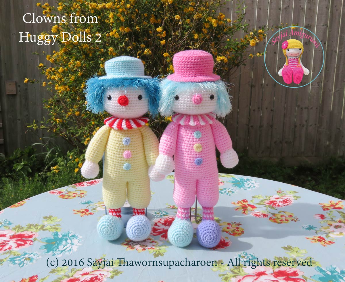 Clowns from the Huggy Dolls 2 book Sayjai Amigurumi Crochet Patterns