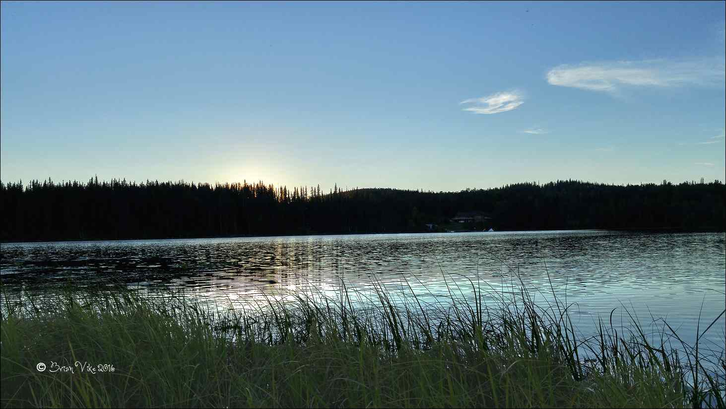 Northern Interior British Columbia Beautiful Sunset At Irrigation Lake