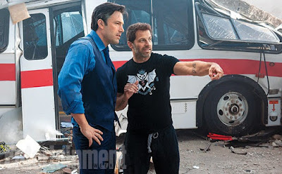 Ben Affleck and Zack Snyder on the set of Batman V Superman