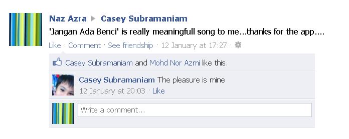 Gembiranya bila Casey Subramaniam approve saya di FB ^_^