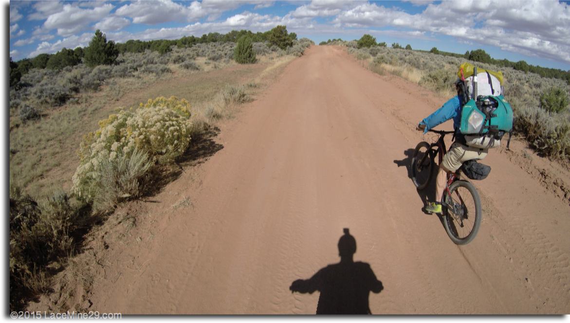 Biking on dirt road