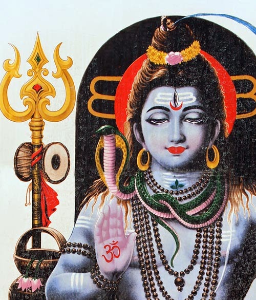 Lord Shankar with Trident and Om symbol