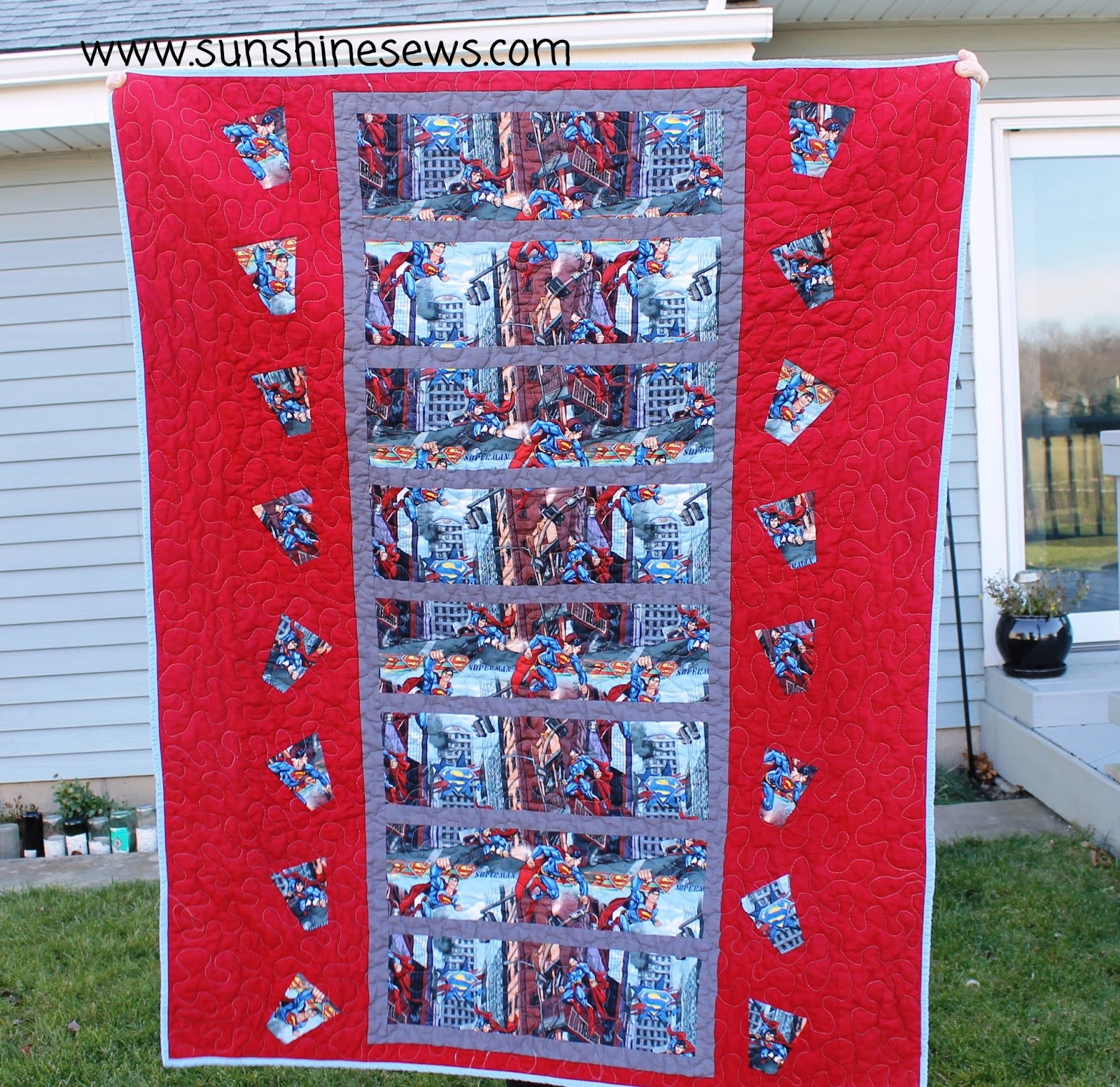 SunShine Sews...: Quilts for Kids Superman Tipsy Tumbler Quilt
