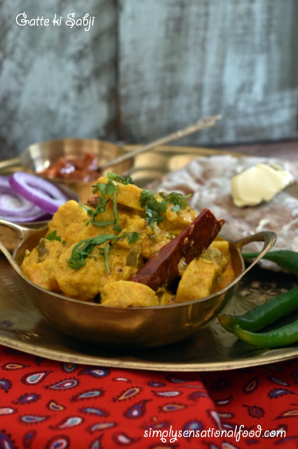 Gatte ki Sabji (Chickpea Dumplings in Gravy) Rajasthani Special