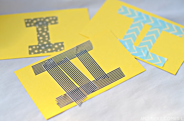 Combine math and art with these kid-made Roman Numerals flashcards - a perfect way to work on fine motor skills while practicing math! from And Next Comes L