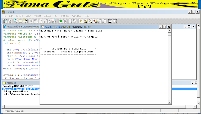 Contoh Program C++ Mengubah Huruf Besar-Kecil & Kecil-Besar | Fama Gulz