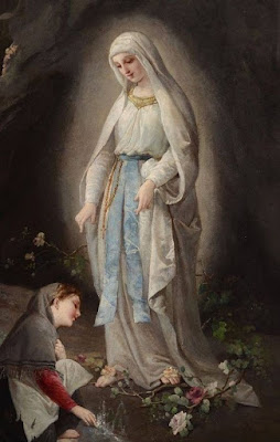 Nossa Senhora de Lourdes e Santa Bernadette - Imagens, ícone, fotos, pinturas, vitrais