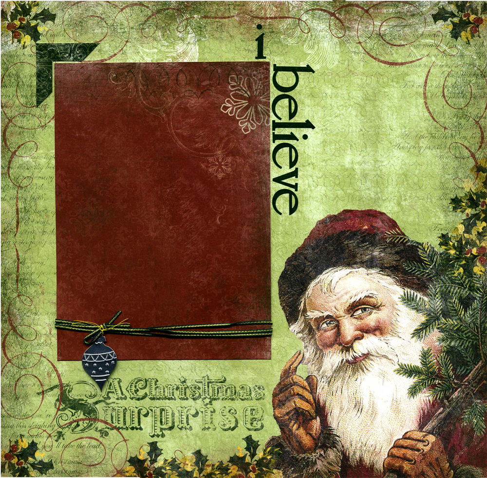 Susan's Scrapbook Shack I Believe Premade Christmas Scrapbook Page