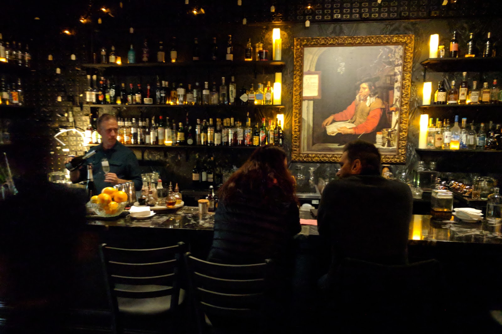 Dean and Mindy walk into a bar We walk into a dark bar on a dark night