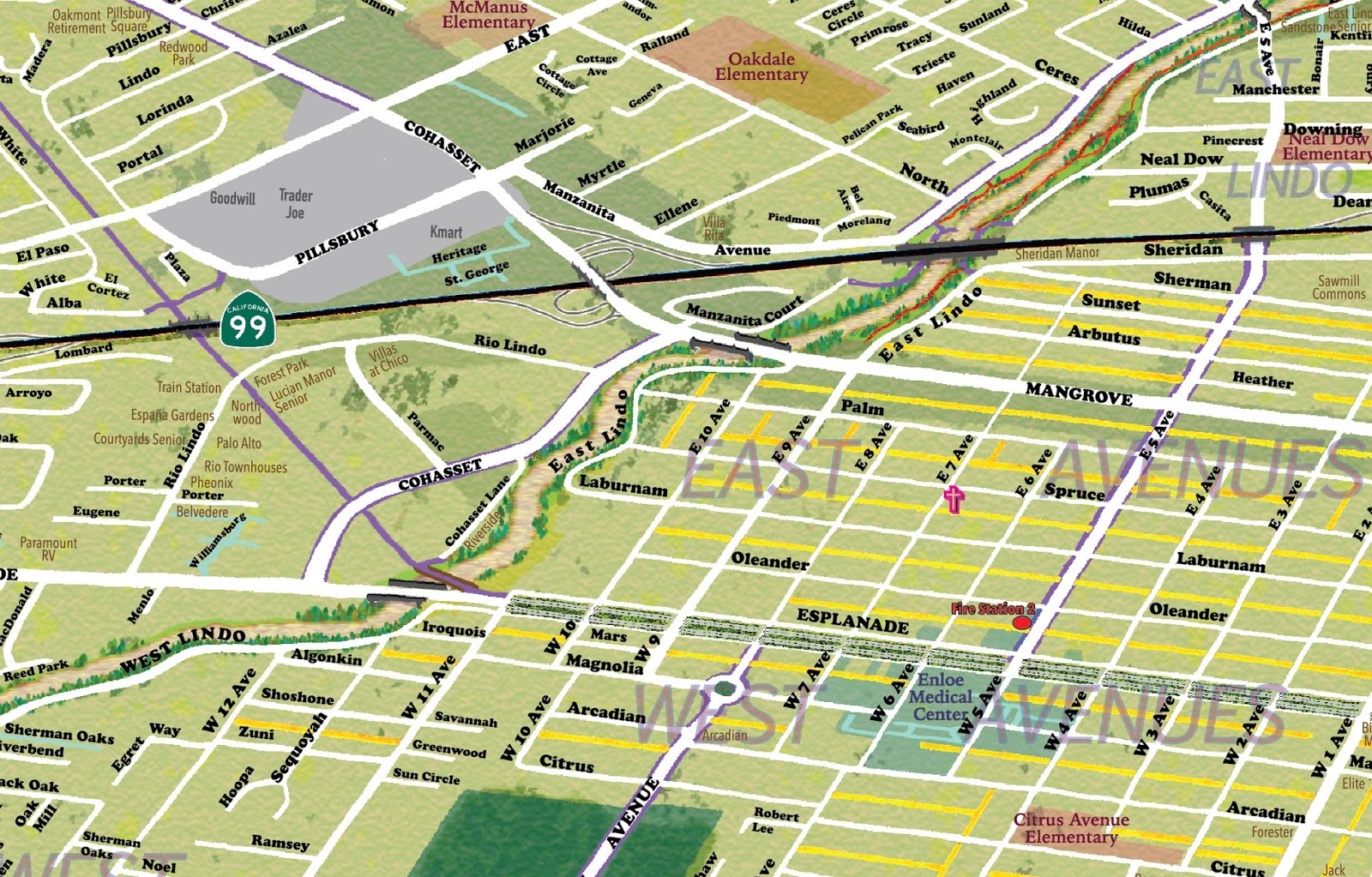 Mapa Jeff Cartography Chico, California Panoramic Map