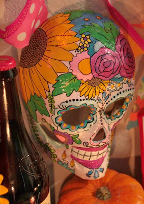 Floral Dia de los Muertos mask by Lisa Leggett