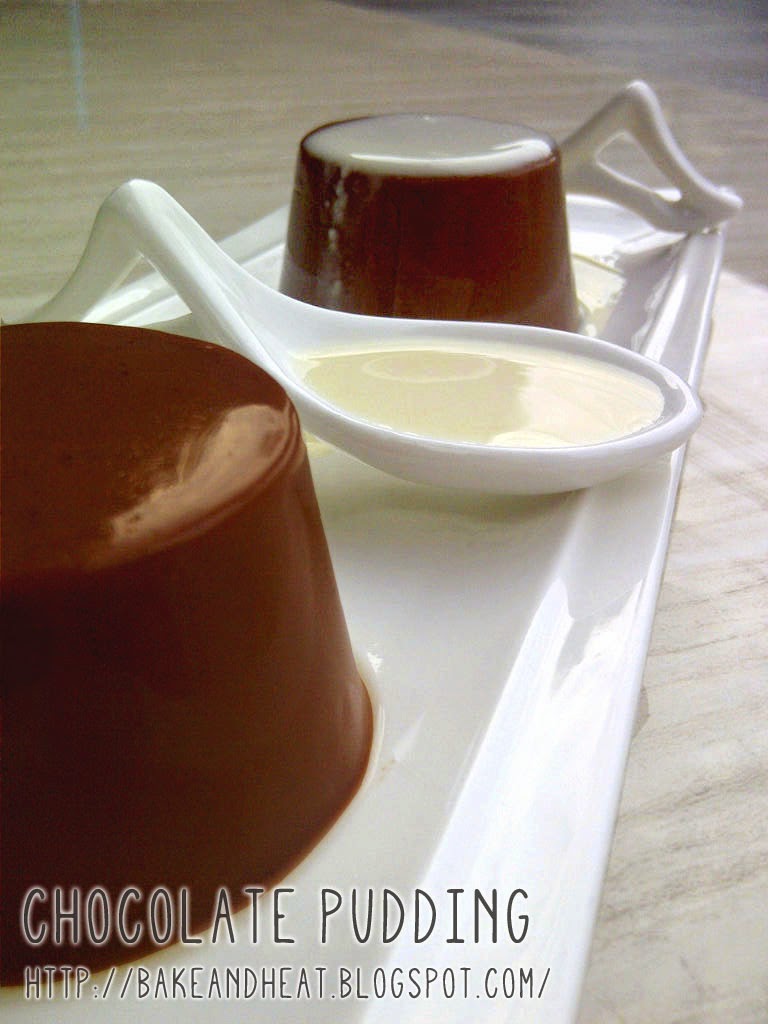 ♥ Bake & Heat ♥ Homemade Chocolate pudding w/ Milk vla recipe٩(^ ^ )♥