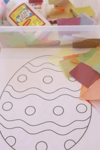 easter egg tissue paper art and craft