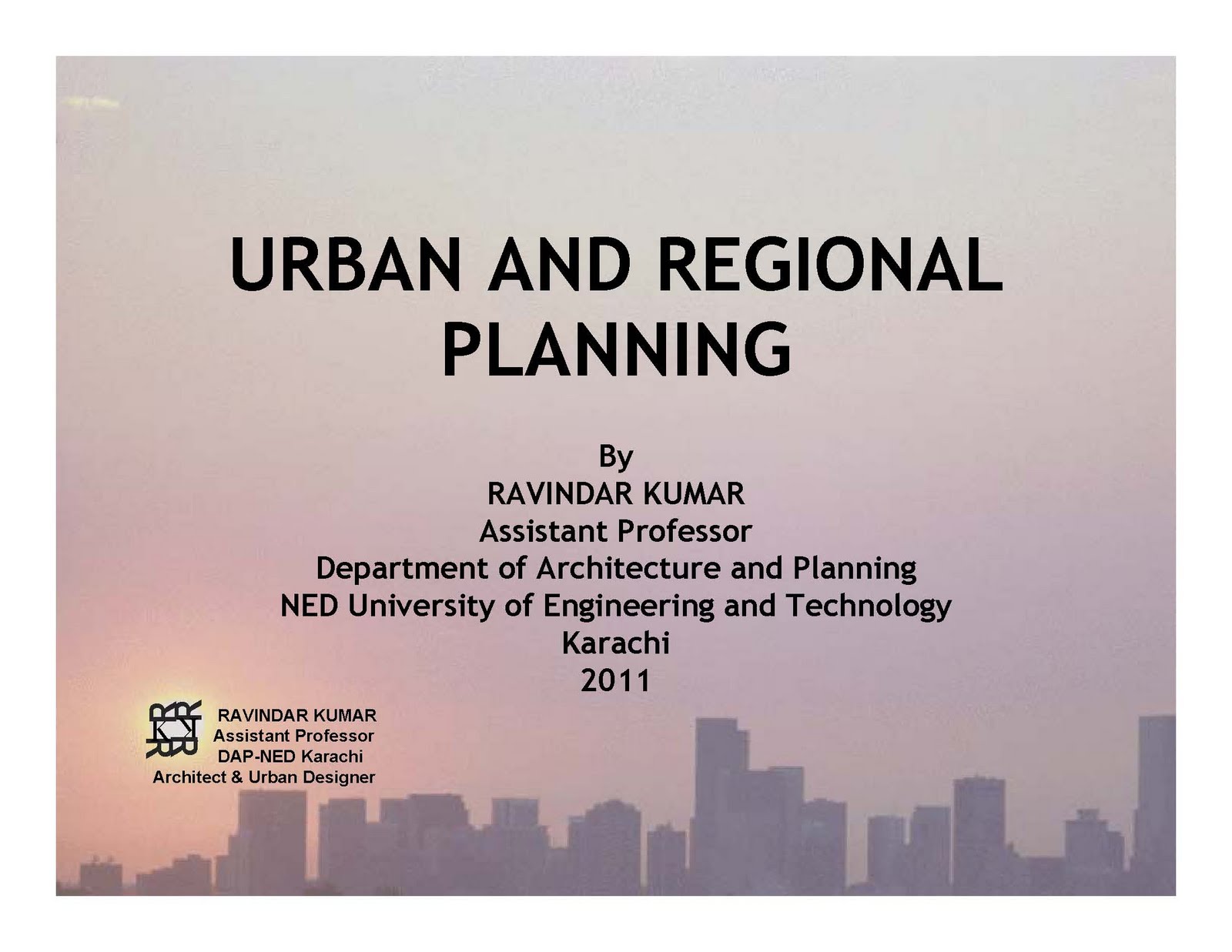 URBAN AND REGIONAL PLANNING INTRODUCTION TO URBAN AND REGIONAL PLANNING