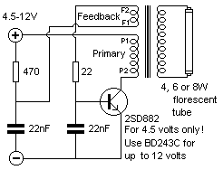 Simple Fluorescent Lamp Inverter Circuit Diagram ...