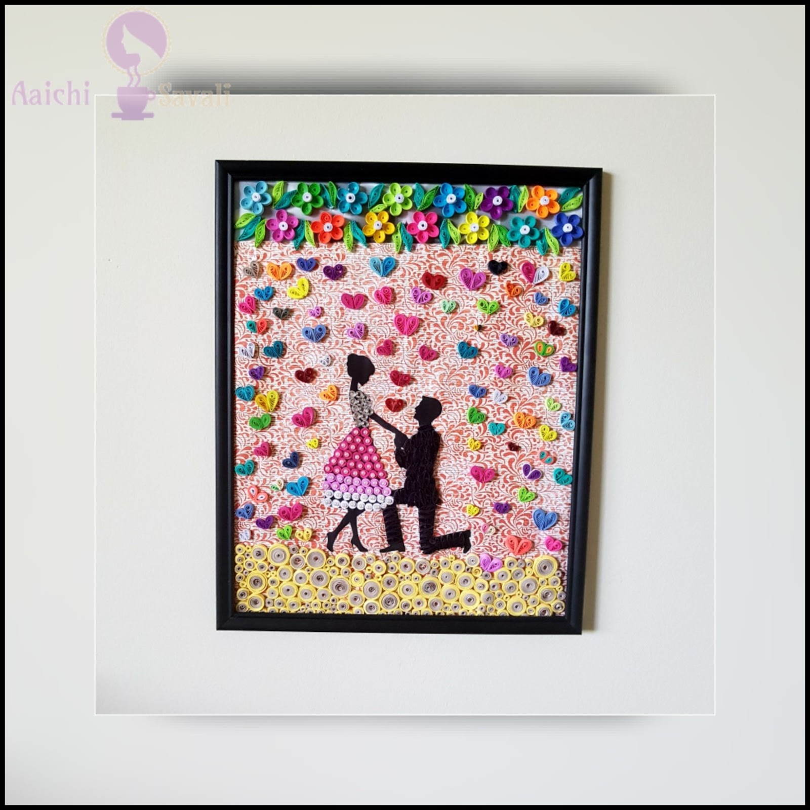 Amazing Anniversary Gift Idea Handmade Quilled Couple Proposing