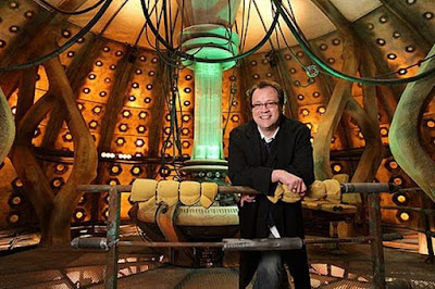 Russell T Davies inside the T.A.R.D.I.S. - photo from scifipulse.net