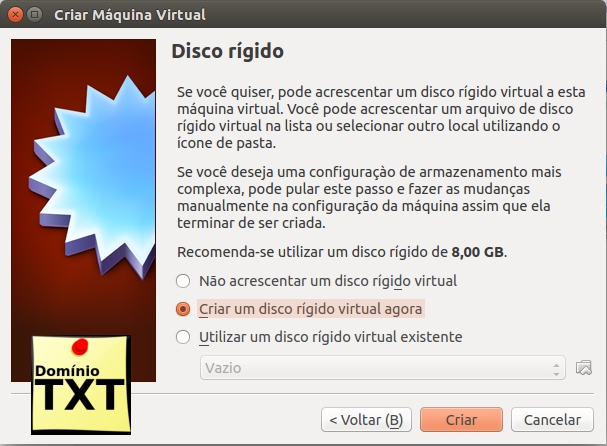 DominioTXT - Maquina Virtual VirtualBox