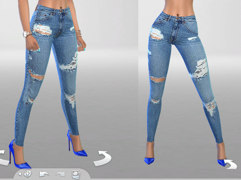 Sims 4 CC's The Best Ripped Denim Jeans by Pinkzombiecupcakes