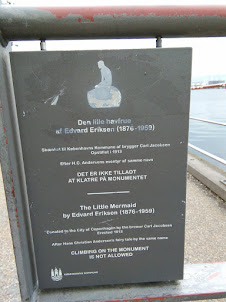 Plaque at the Little Mermaid statue in Copenhagen.