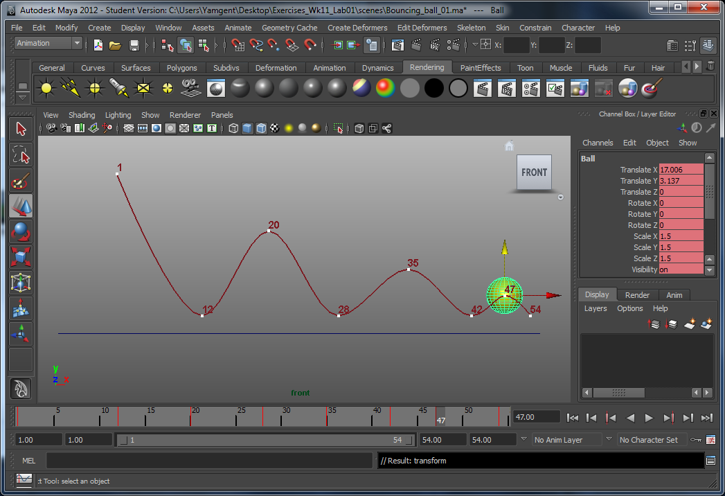 Wang Leng's IN3D Blog: The Bouncing Ball