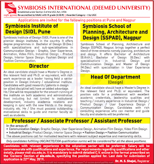 SIU Assistant Professor Jobs in Symbiosis International University 2019 Recruitment Apply Online, Pune