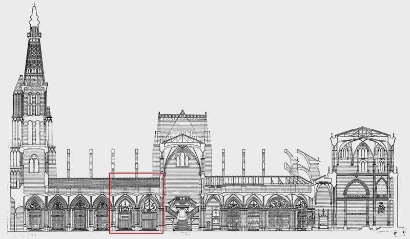 Sección plano catedral de Burgos