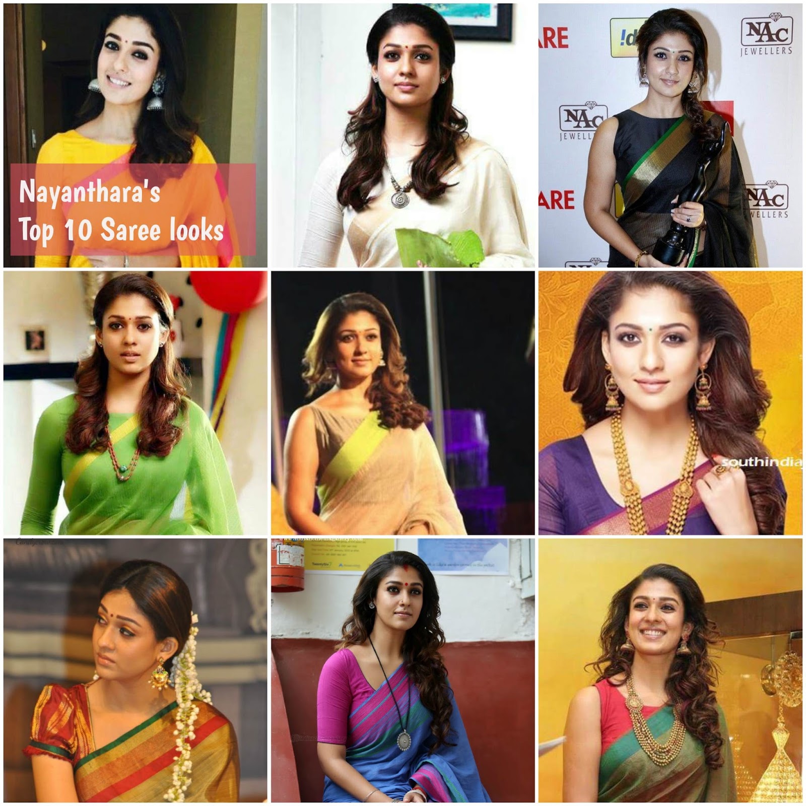 Nayanthara's Top 10 Saree Looks