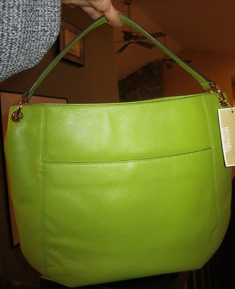 PrettyTreasure2u: Michael Kors Lime Green Charm Tassel Leather Handbag