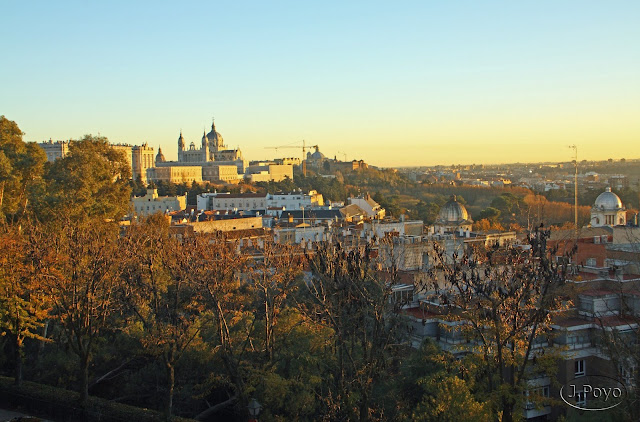 Vistas desde el templo de Debod, Madrid