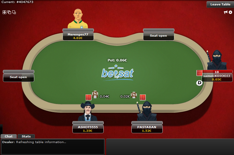 Betsat Poker Screen