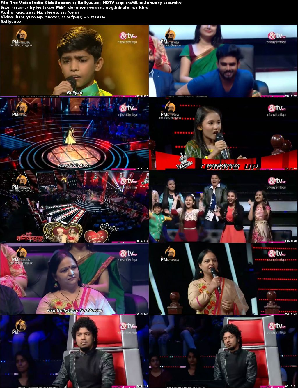 The Voice India Kids Season 2 HDTV 480p 170MB 20 January 2018 Download