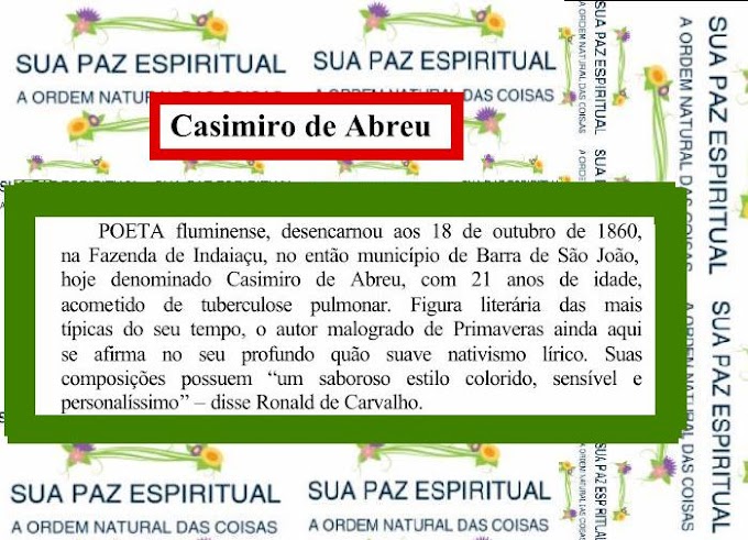 PARNASO DE ALEM TUMULO-À minha terra-Casimiro de Abreu