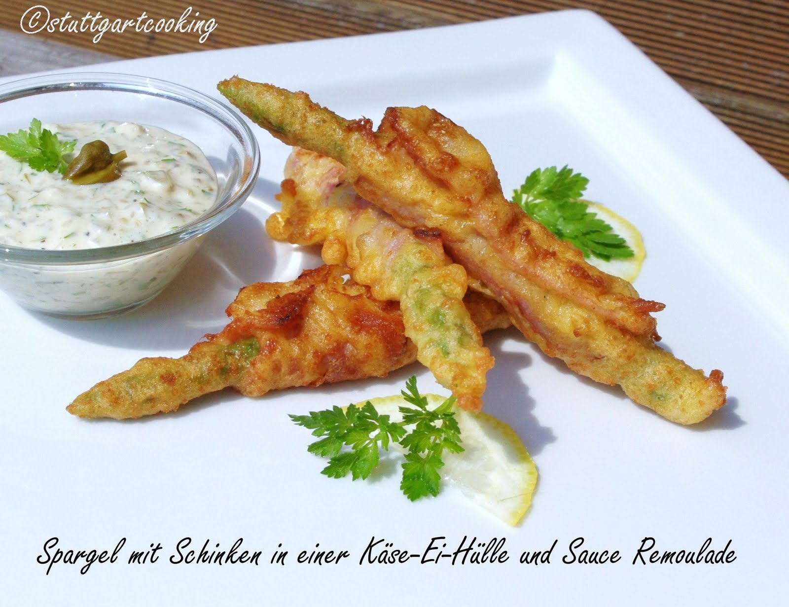 stuttgartcooking: Spargel mit Schinken in einer Käse-Ei-Hülle gebacken ...