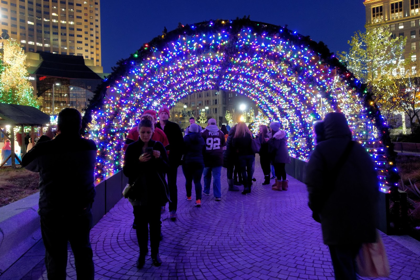 Cleveland Tea Party Christmas lights at Public Square