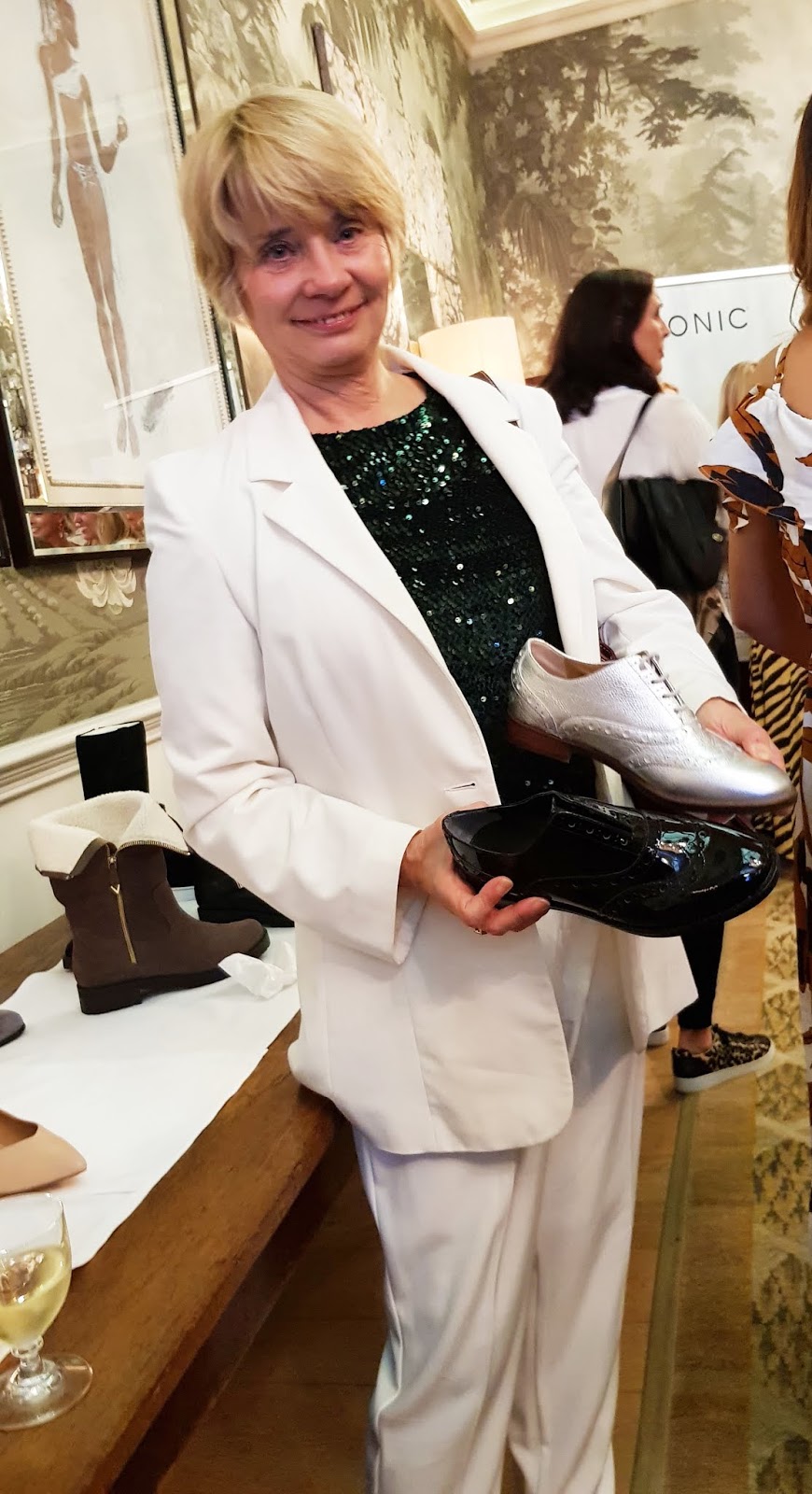 Style blogger Gail Hanlon from Is This Mutton? at the Vionic UK runway show in London