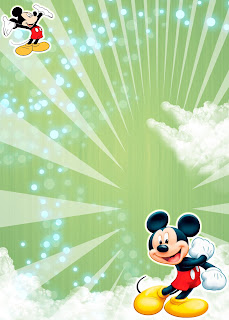Tarjeta de Invitación de Mickey Mouse Verde