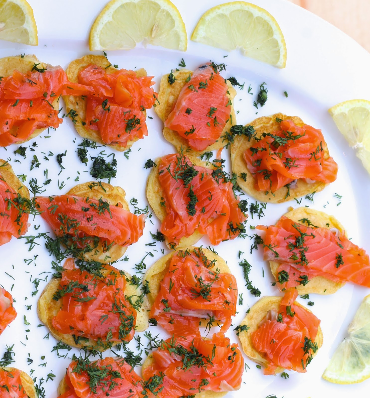 Saffron & Sun Cured Salmon (Gravlax) with Blinis