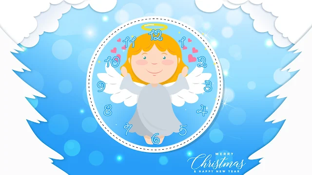 Animated Christmas Angel Hearts Screensaver